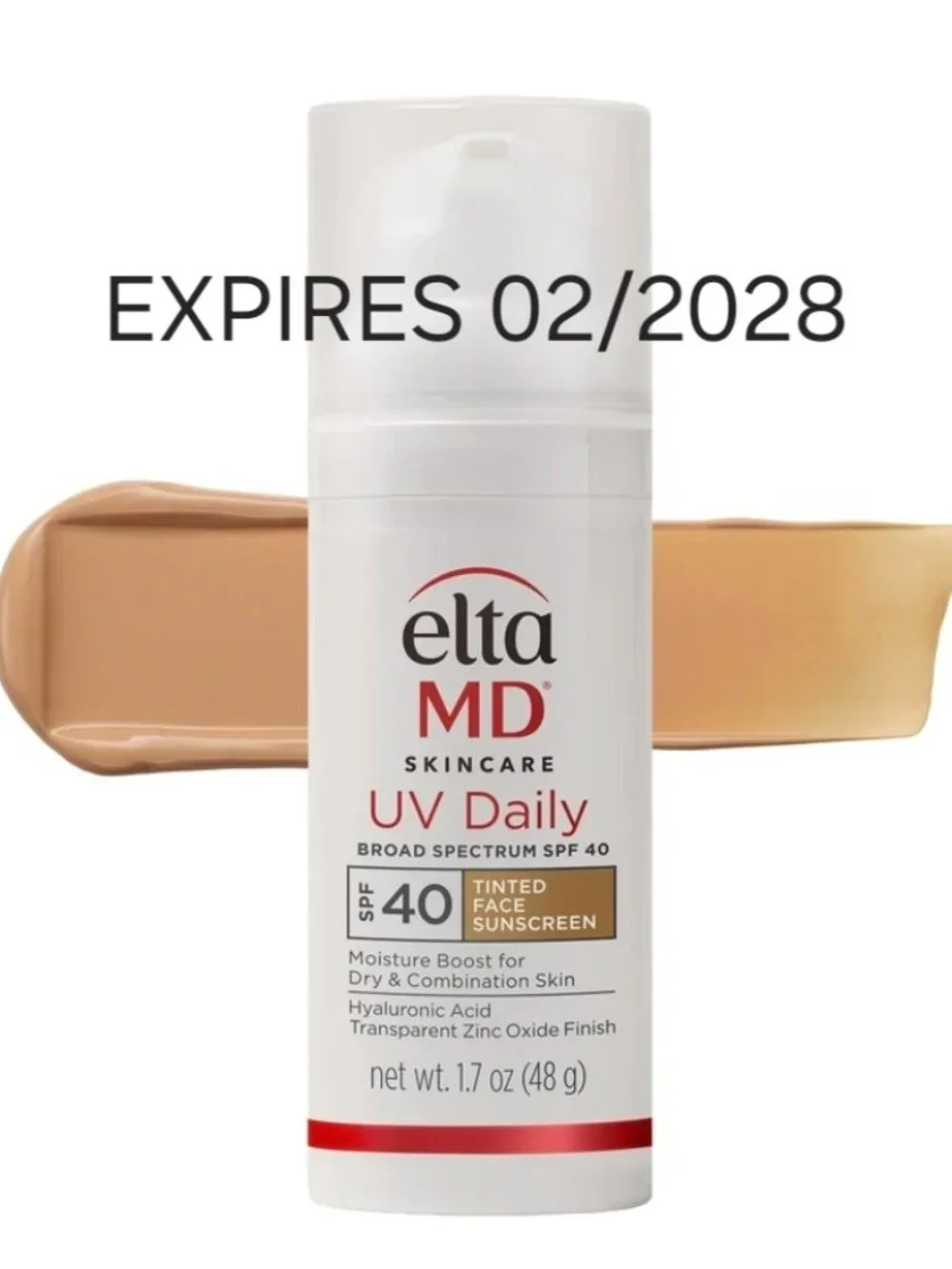 EltaMD UV Daily Tinted Face Sunscreen SPF 40, EXP 02/2028